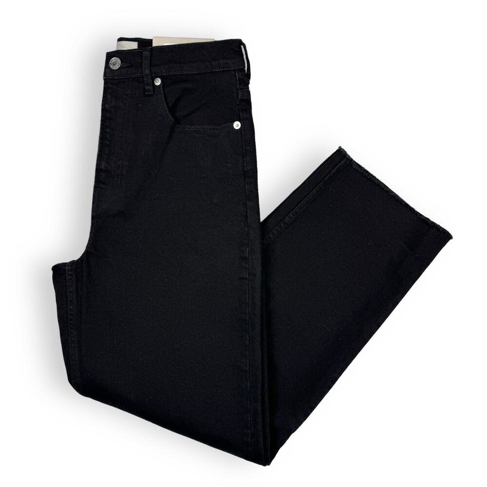 Everlane The Way High Straight Leg Jeans Women's Size 24 Long Black